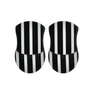 BLACK AND WHITE STRIPES ACRYLIC DROP EARRINGS